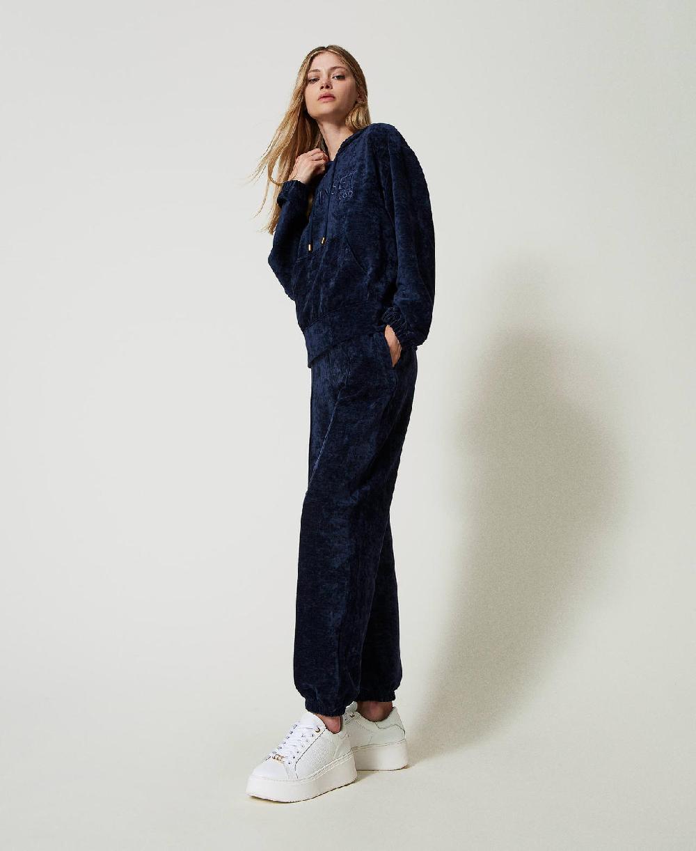 Scee by twin set Pantaloni joggers in velluto Saldi Di Fabbrica