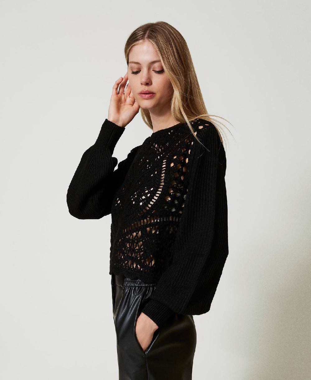 Scee by twin set Maglia in misto lana crochet I Più Venduti