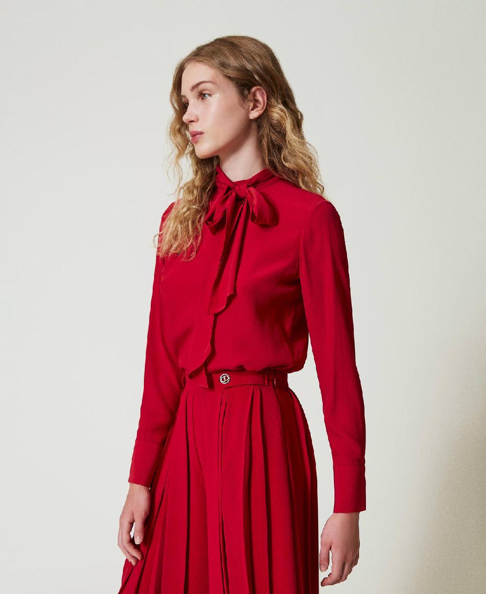 Scee by twin set Blusa misto seta con fiocco Negozio