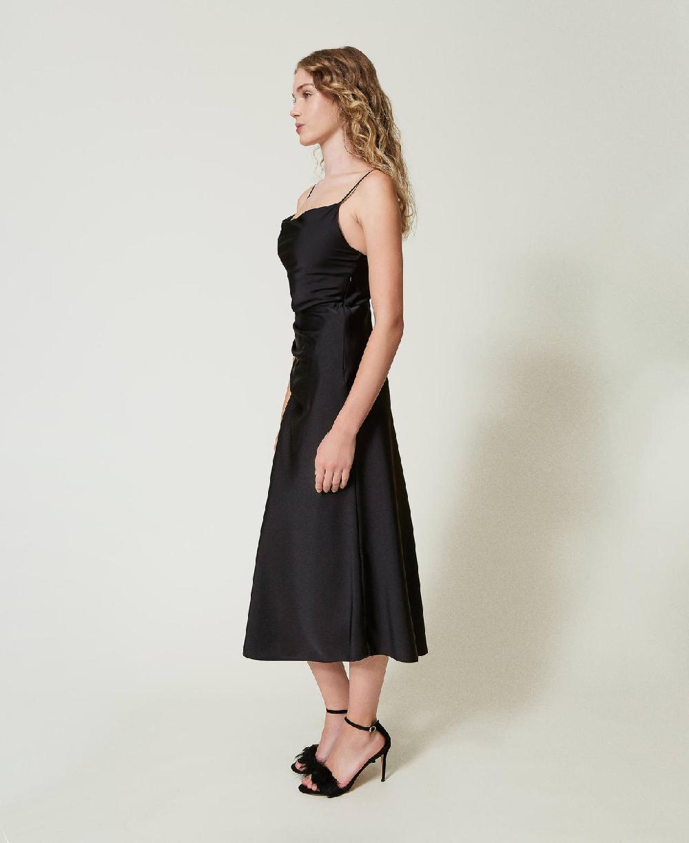 Scee by twin set Abito longuette in raso con drappeggio Moda