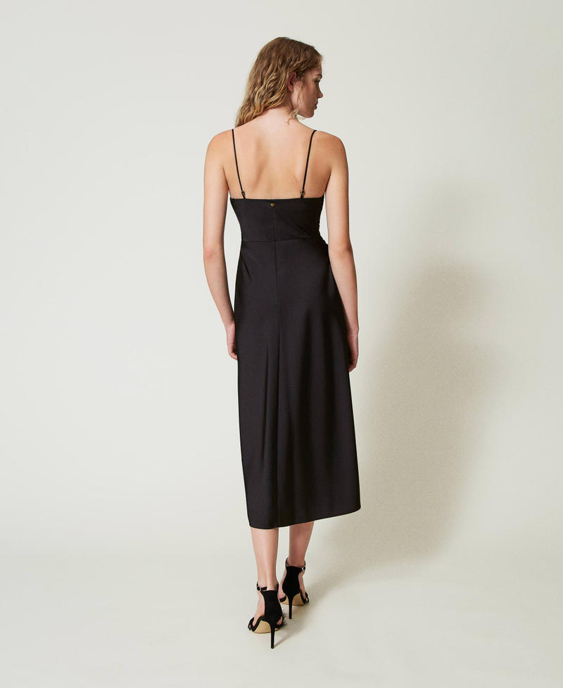 Scee by twin set Abito longuette in raso con drappeggio Moda