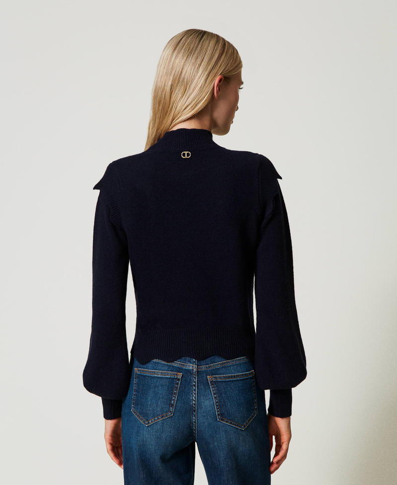 Scee by twin set Maglia in lana e cashmere con smerli Sconto di tempo limitato