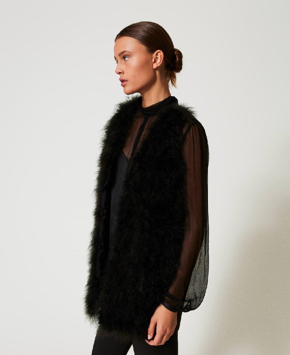 Scee by twin set Gilet con piume Negozio online di fabbrica