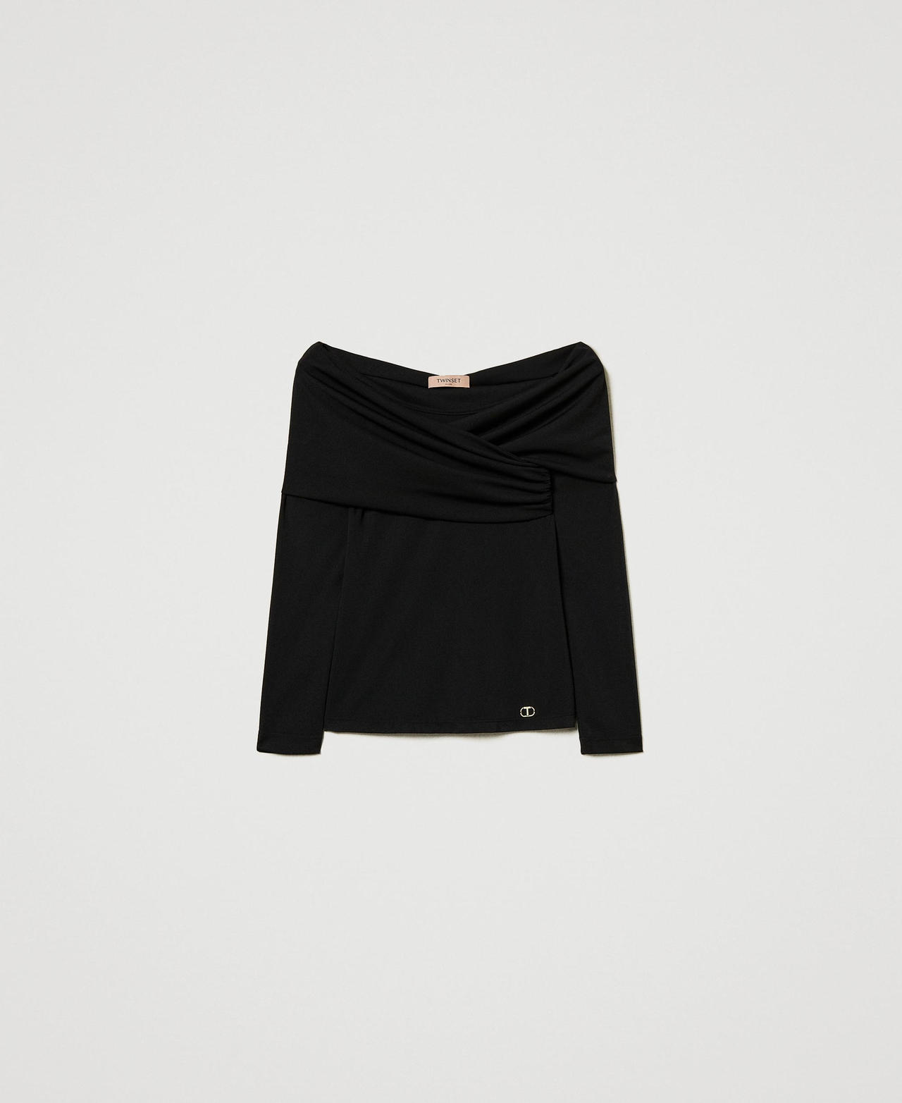 Scee by twin set Blusa con scollo arricciato Offerta speciale