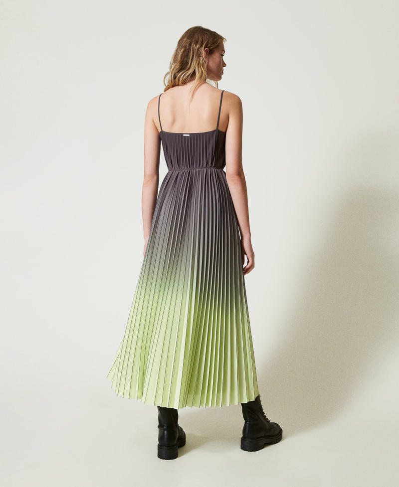 Scee by twin set Abito lungo in georgette plissé stampata Flash Sale