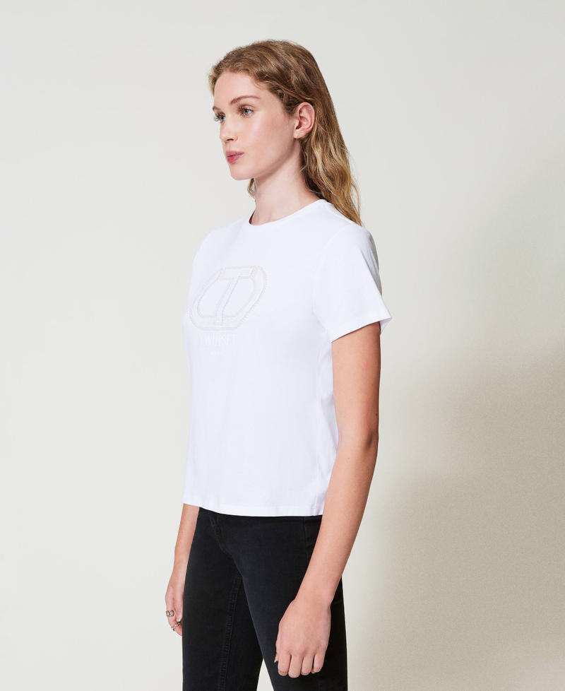 Scee by twin set T-shirt con ricamo logo Oval T Vendite stagionali