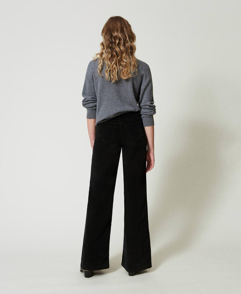 Scee by twin set Pantaloni in velluto con bottoni Cyber Monday