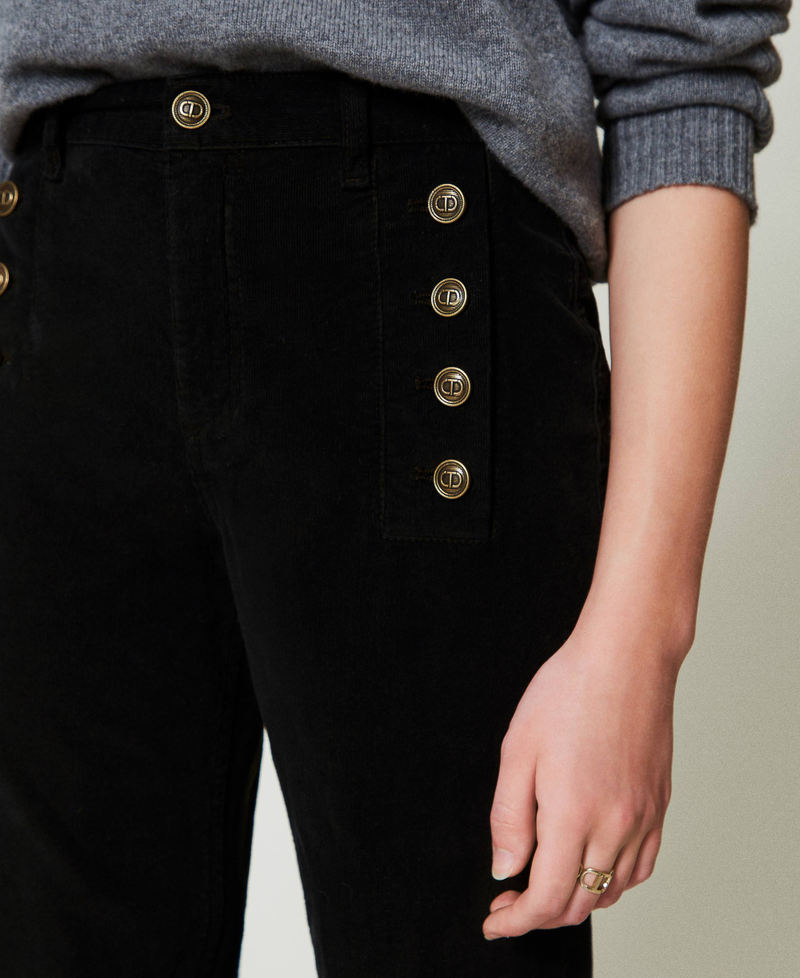 Scee by twin set Pantaloni in velluto con bottoni Cyber Monday