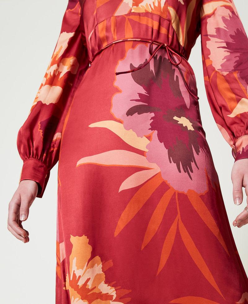 Scee by twin set Abito lungo in raso a fiori Offerta natalizia
