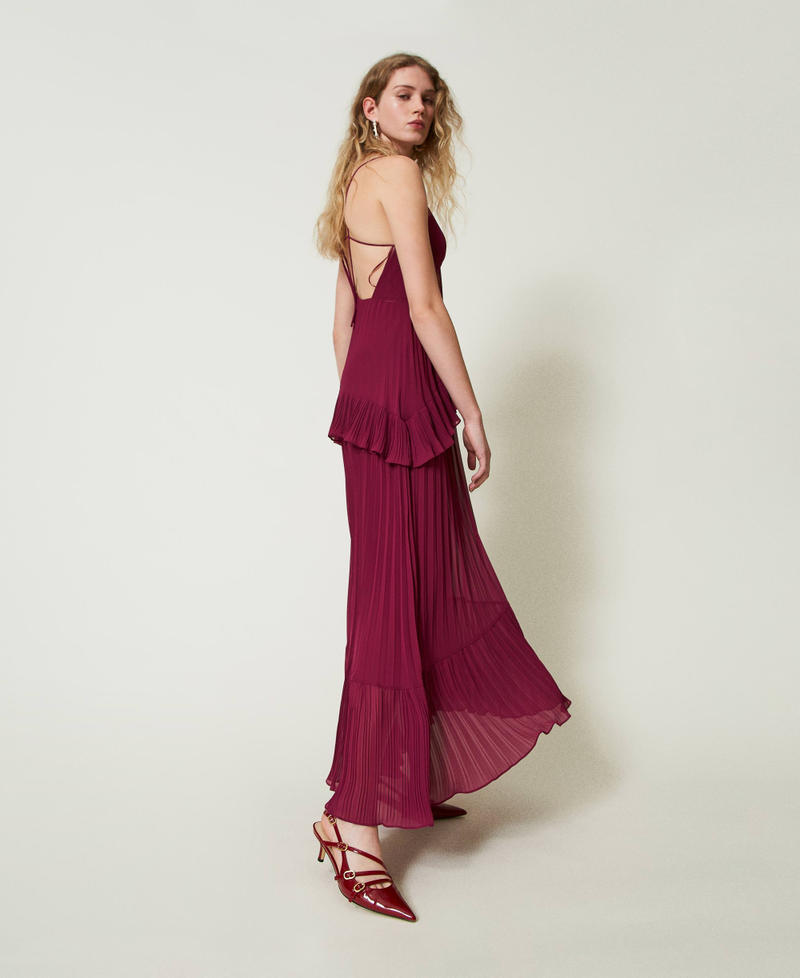Scee by twin set Abito lungo in georgette plissé Lightning offer