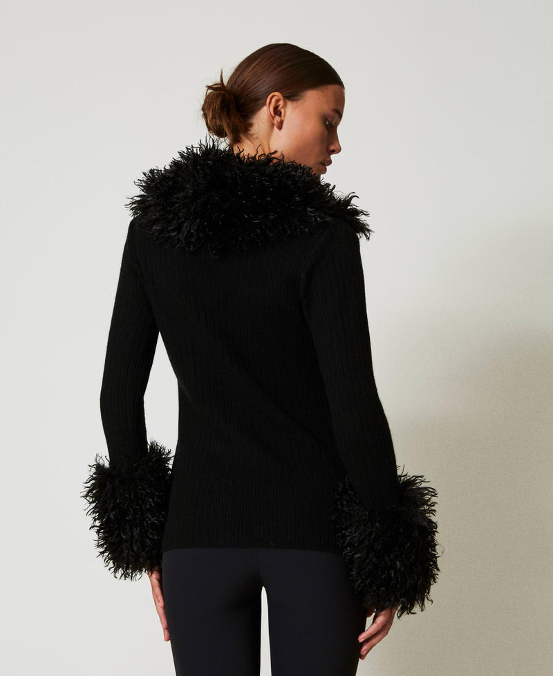 Scee by twin set Cardigan in misto lana e faux fur Comprane uno, ottenene uno gratis