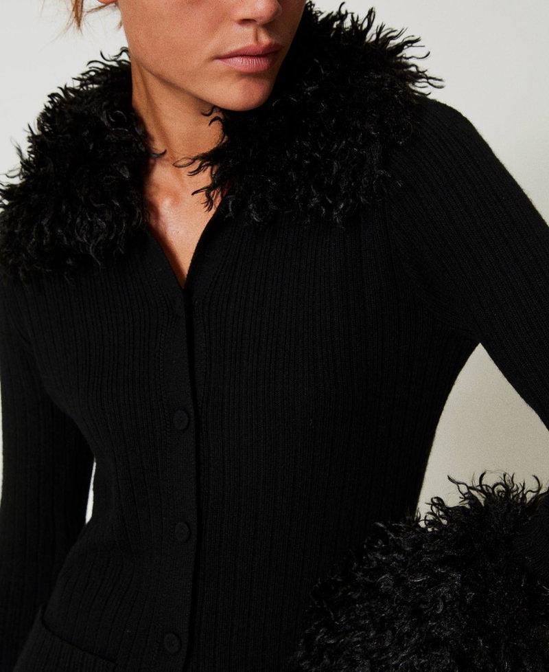 Scee by twin set Cardigan in misto lana e faux fur Comprane uno, ottenene uno gratis