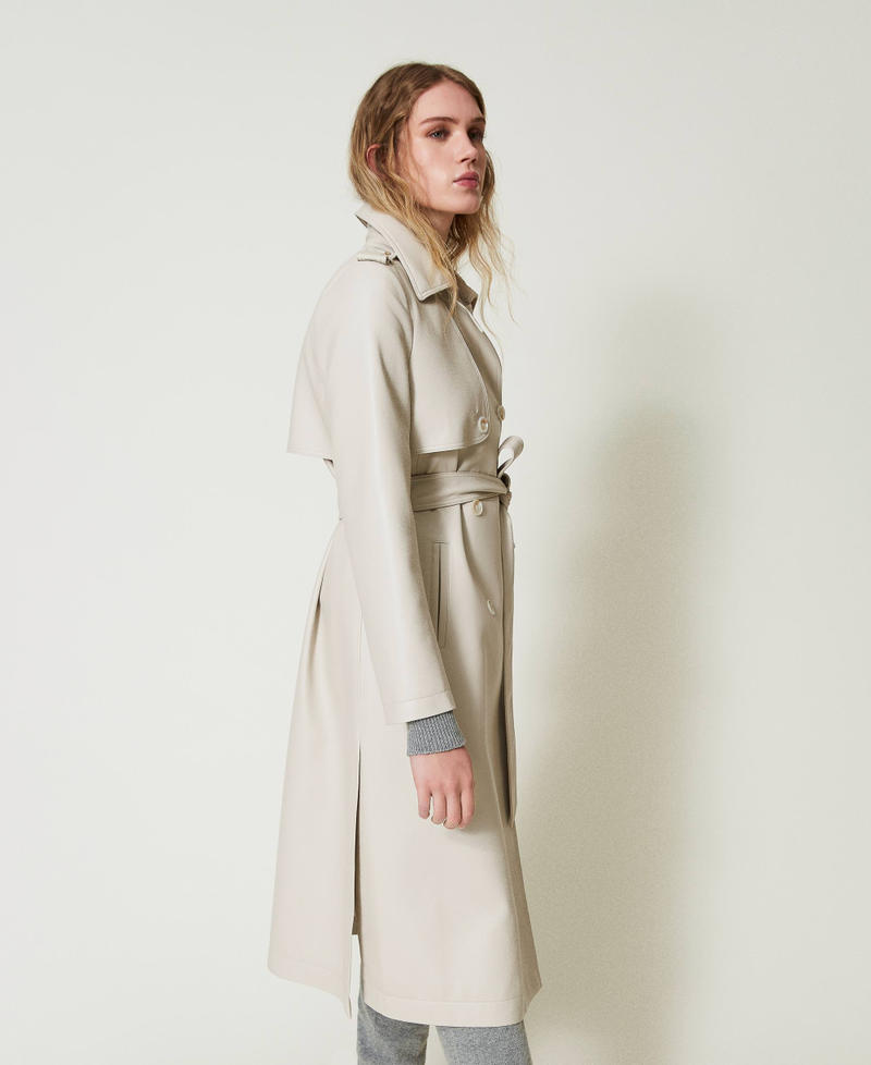 Scee by twin set Trench lungo spalmato con cintura Prezzo basso