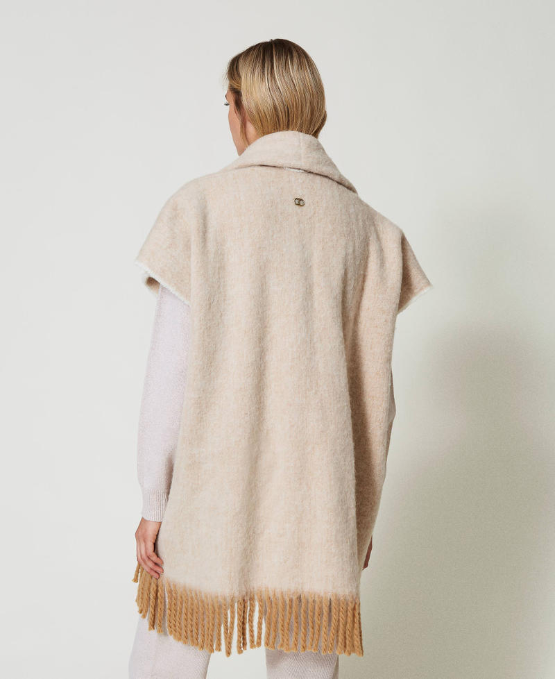Scee by twin set Poncho mélange con frange Super Saving Price