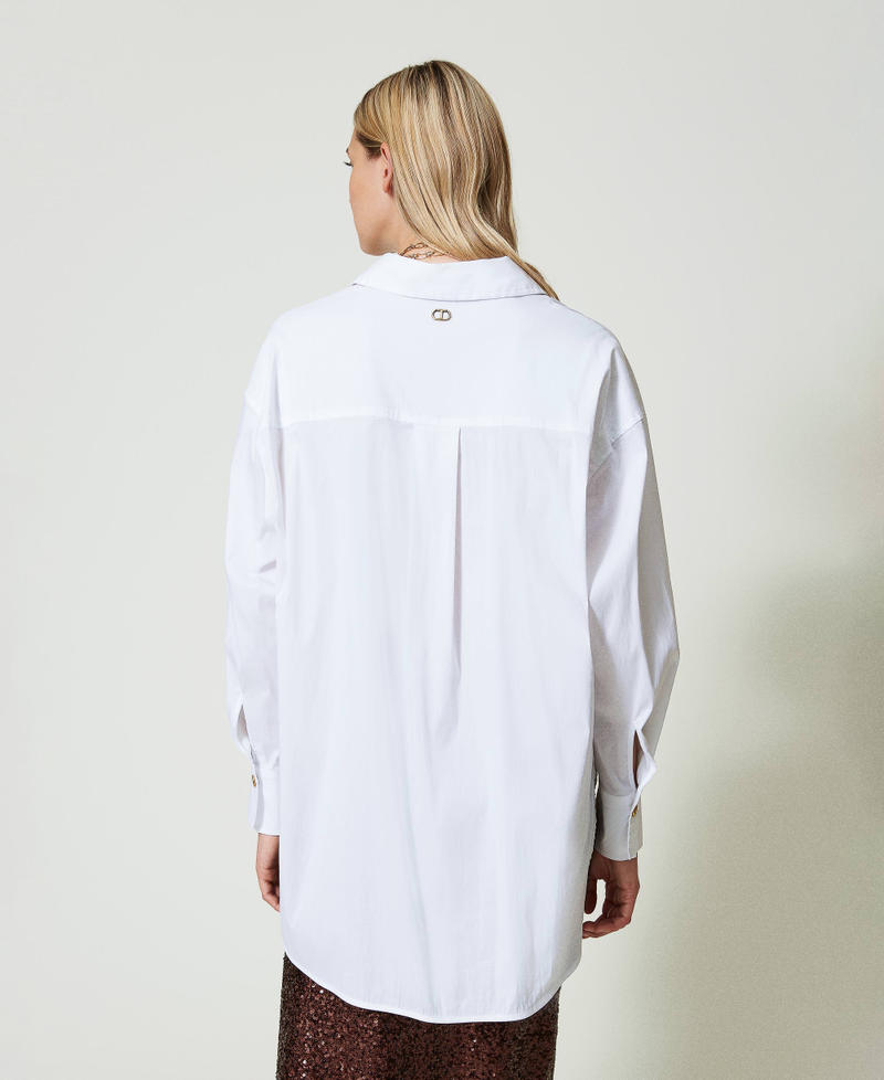 Scee by twin set Blusa a polo in popeline Ultimo giorno