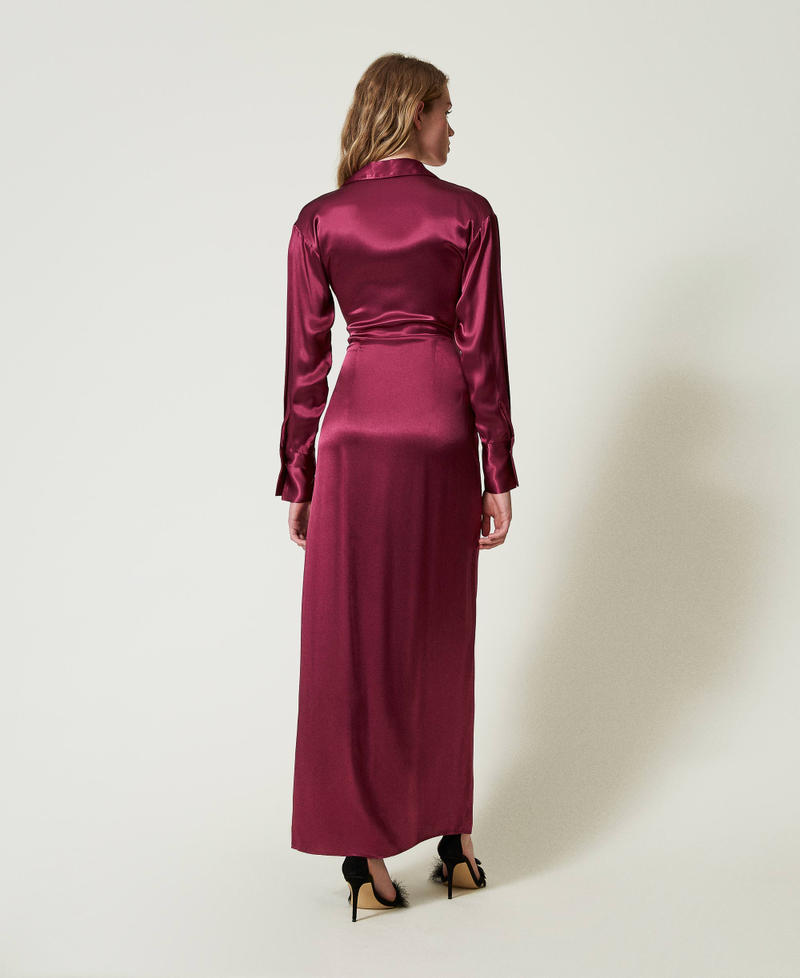 Scee by twin set Abito lungo in raso a portafoglio Fino al 60% di sconto