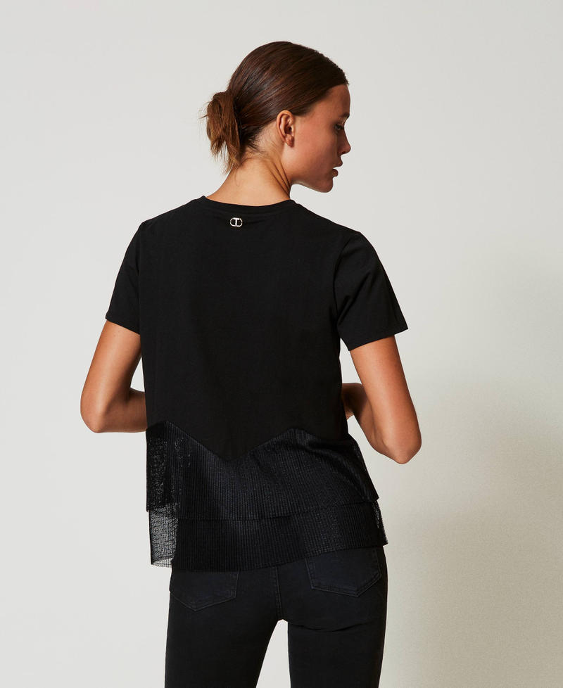 Scee by twin set T-shirt con balze in tulle Officina