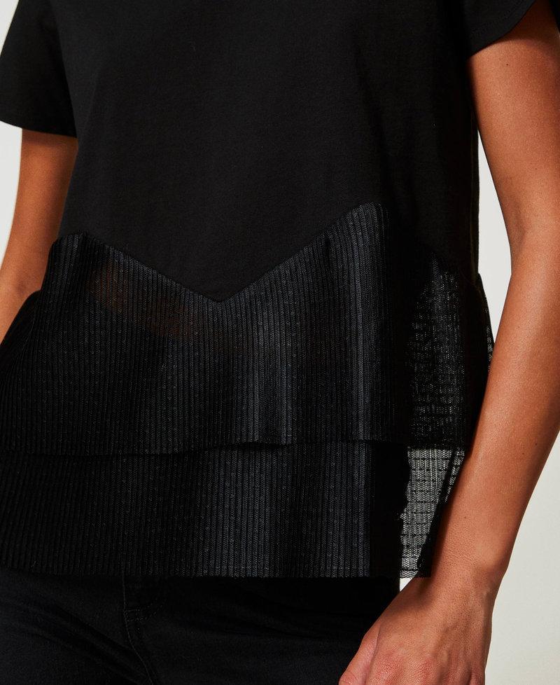 Scee by twin set T-shirt con balze in tulle Officina