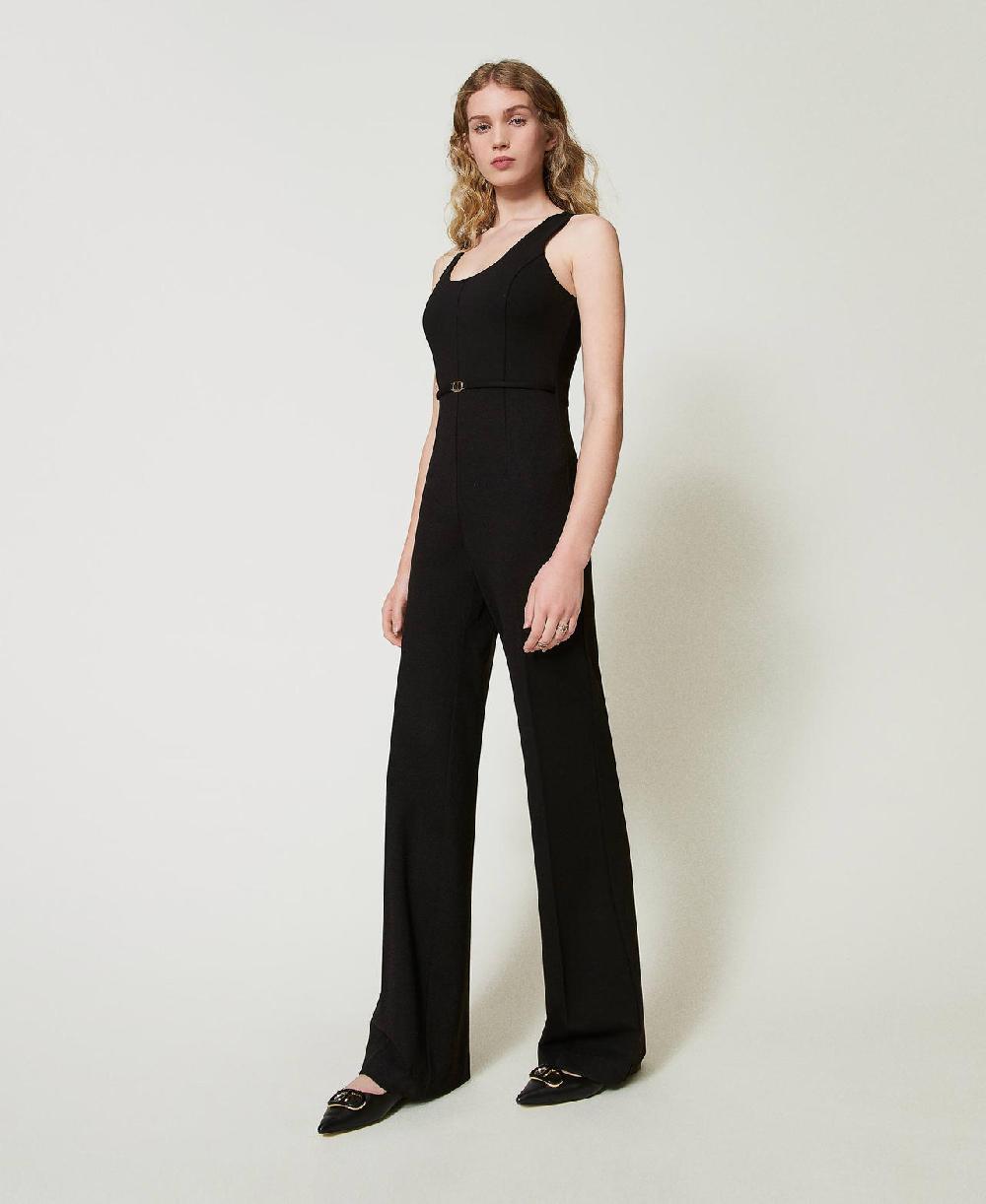 Scee by twin set Tuta flare con cinturino Oval T Black Friday Prezzi