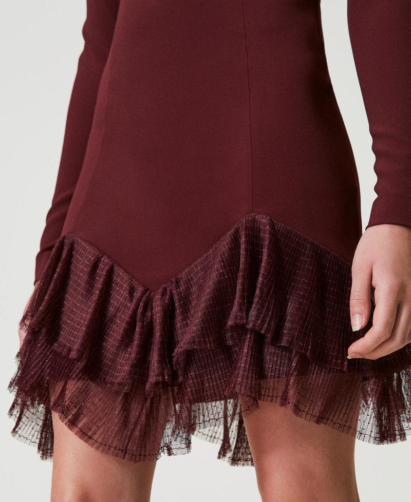 Scee by twin set Abito corto con balze plissé in tulle 2025