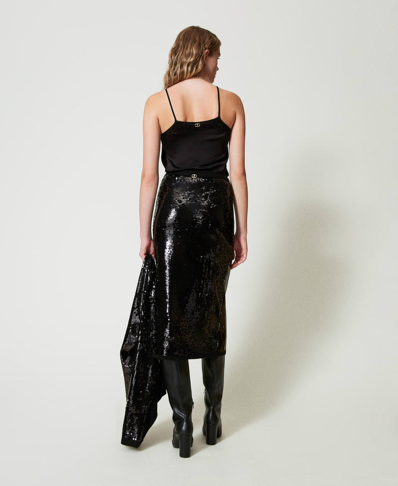 Scee by twin set Gonna longuette in maglia full paillettes Vendita