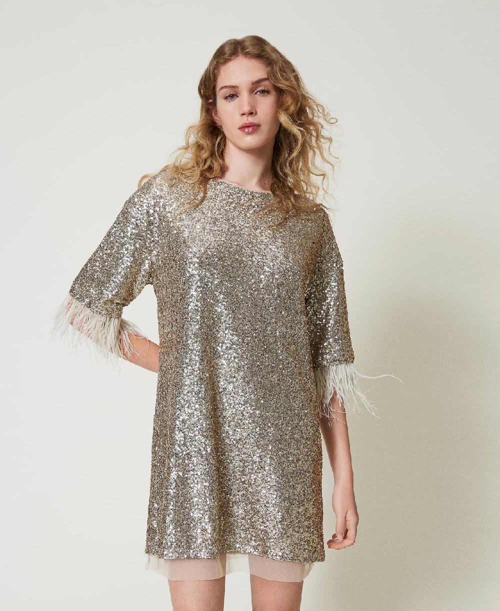 Scee by twin set Abito corto in full paillettes Pezzi Unici