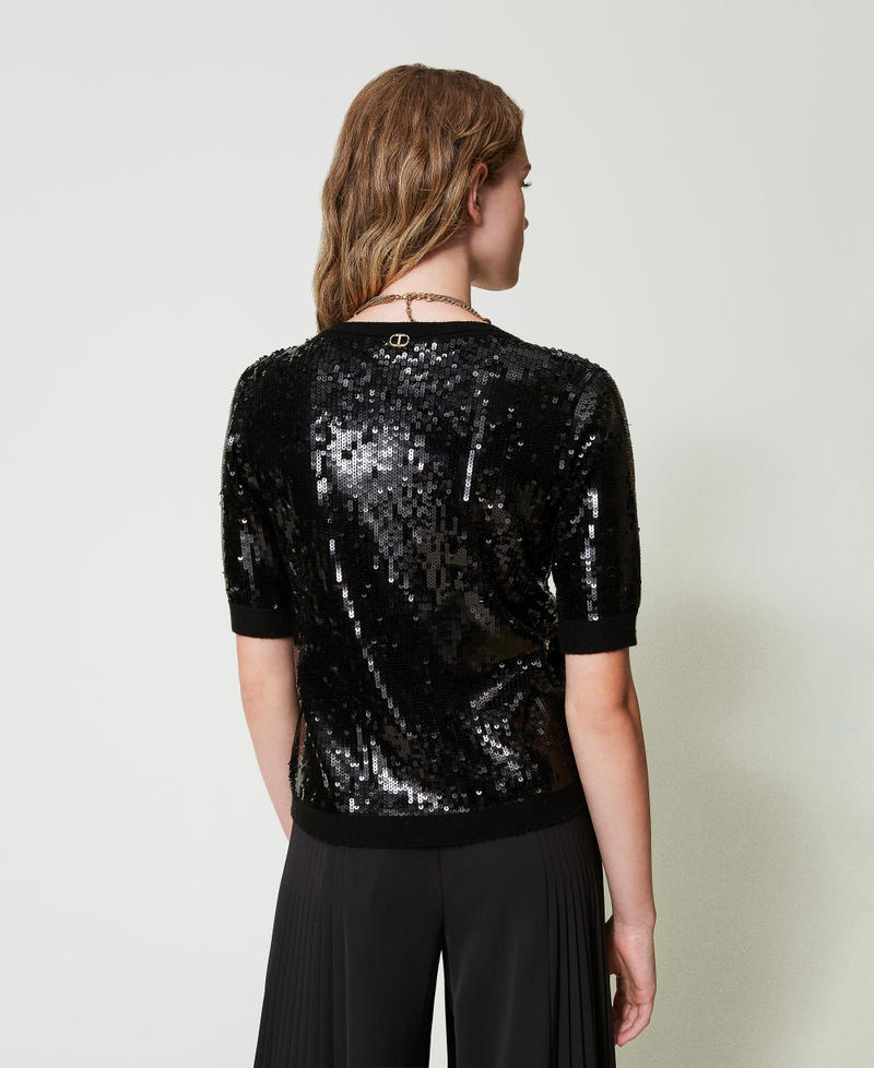 Scee by twin set Maglia con ricamo in full paillettes Negozi Online