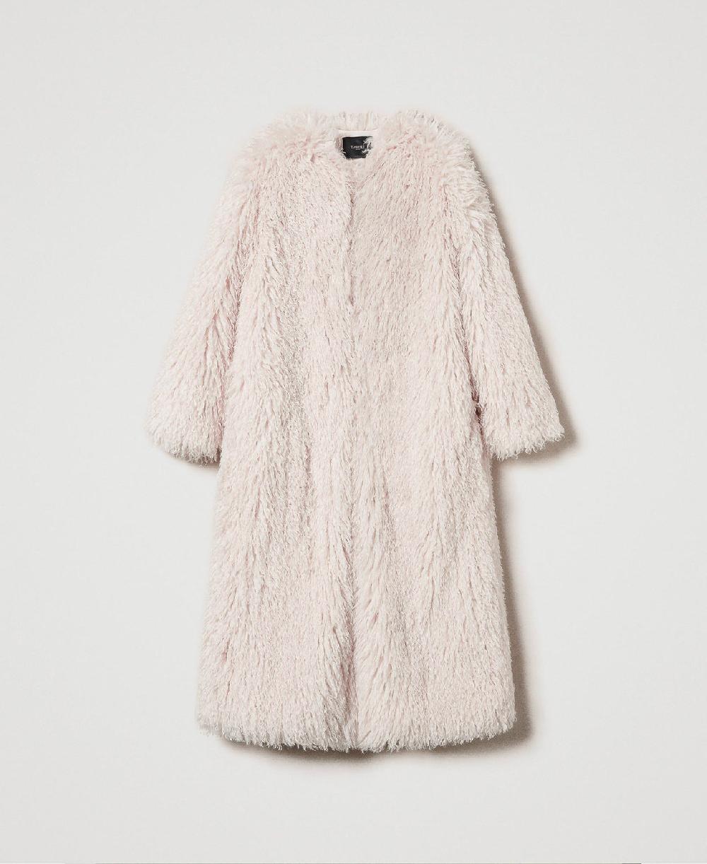 Scee by twin set Cappotto lungo in faux fur Fino Al -60%