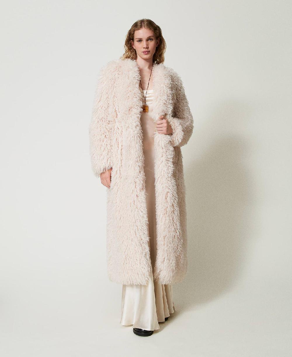 Scee by twin set Cappotto lungo in faux fur Fino Al -60%