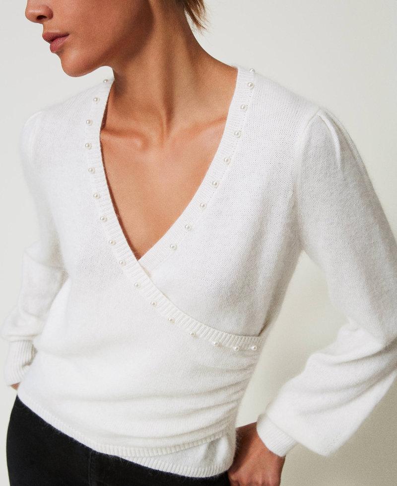 Scee by twin set Maglia in misto angora con perle Affare Del Giorno