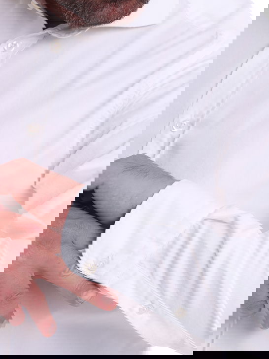 Bastoncino Camicia Bastoncino Gabardina Bianco Liquidazione