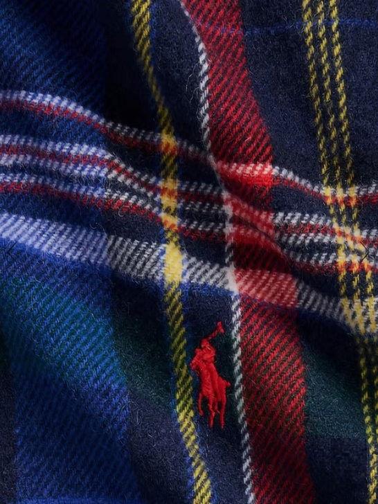 Polo Ralph Lauren Sciarpa Polo Ralph Lauren Scozzese Blu Sconto di tempo limitato