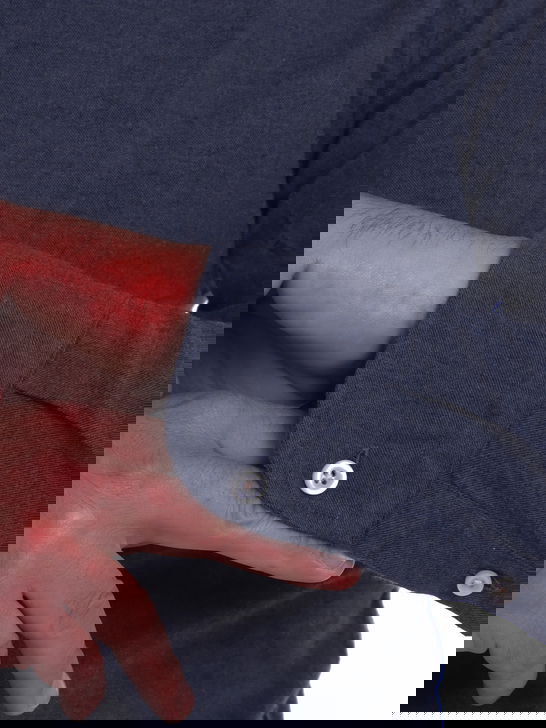 Bastoncino Camicia Bastoncino Flanellata Blu Ritorno libero