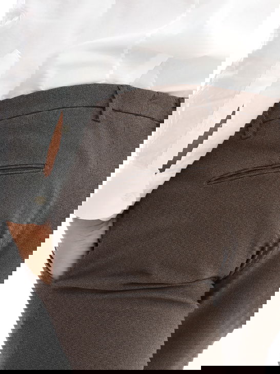 Briglia 1949 Pantaloni Briglia 1949 Microstruttura Marrone Solo un giorno rimasto