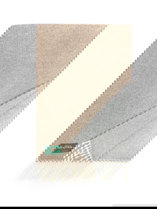 Alan Paine Sciarpa Alan Paine Tackely Cashmere Marrone/Azzurro Sottocosto