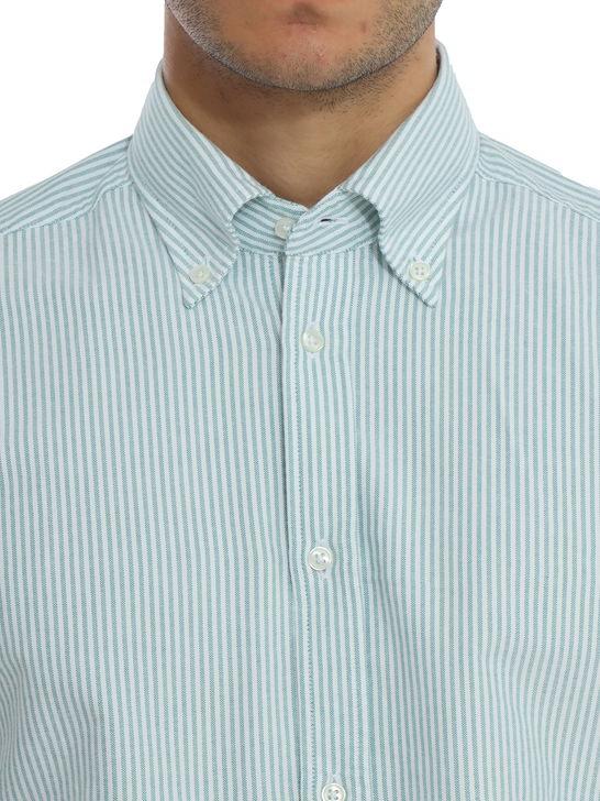 B.D. Baggies Camicia B.D. Baggies Oxford Bianco/Verde Black Friday Prezzi