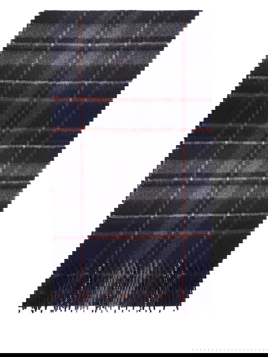 Barbour Sciarpa Barbour New Check Tartan Blu Prezzo Ridotto