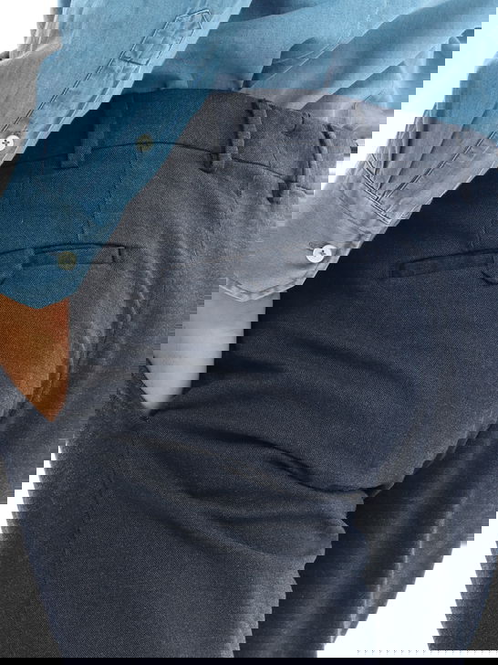 Devore Incipit Pantaloni Devore Incipit Melange Blu Vendita