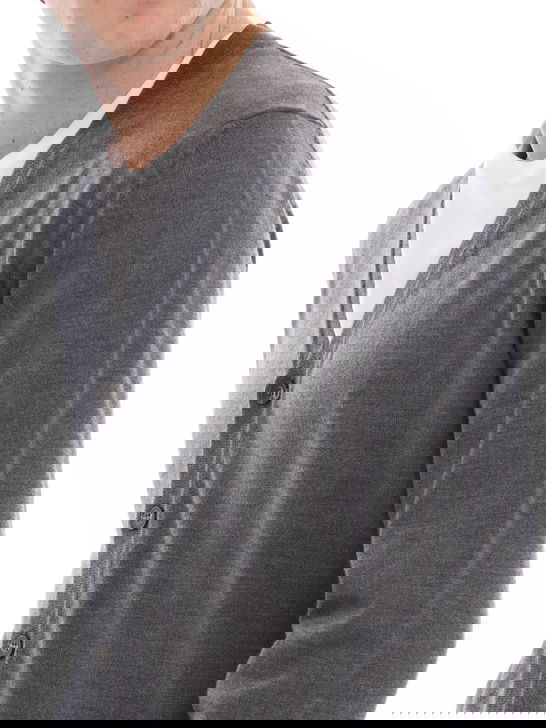 Kangra Cardigan Kangra Merinos Grigio Consegna Veloce