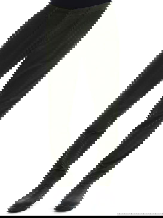 Devore Incipit Pantaloni Devore Incipit Velluto Millerighe Verde