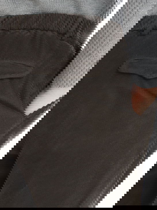 Devore Incipit Pantaloni Devore Incipit Velluto Millerighe Marrone Novità