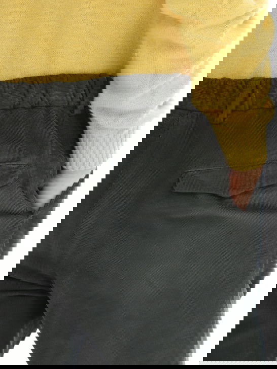 Devore Incipit Pantaloni Devore Incipit Velluto Millerighe Grigio Presa