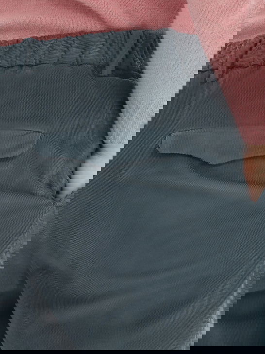 Devore Incipit Pantaloni Devore Incipit Velluto Millerighe Blu Sconto