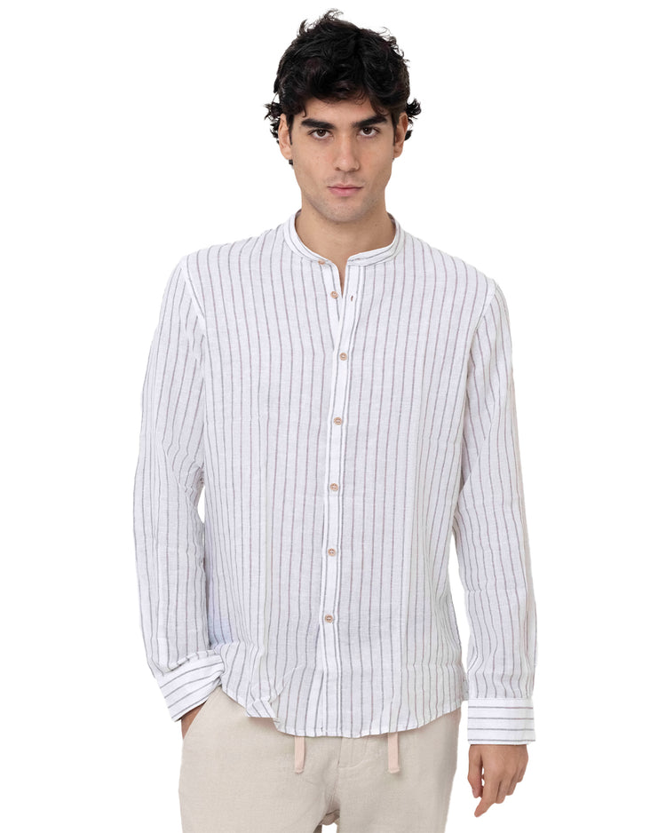 Why not brand Camicia in Lino a Righe Strette Nuova