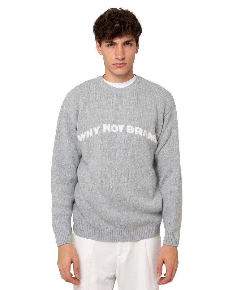 Why not brand Maglione girocollo in Mohair con logo Pezzi Unici