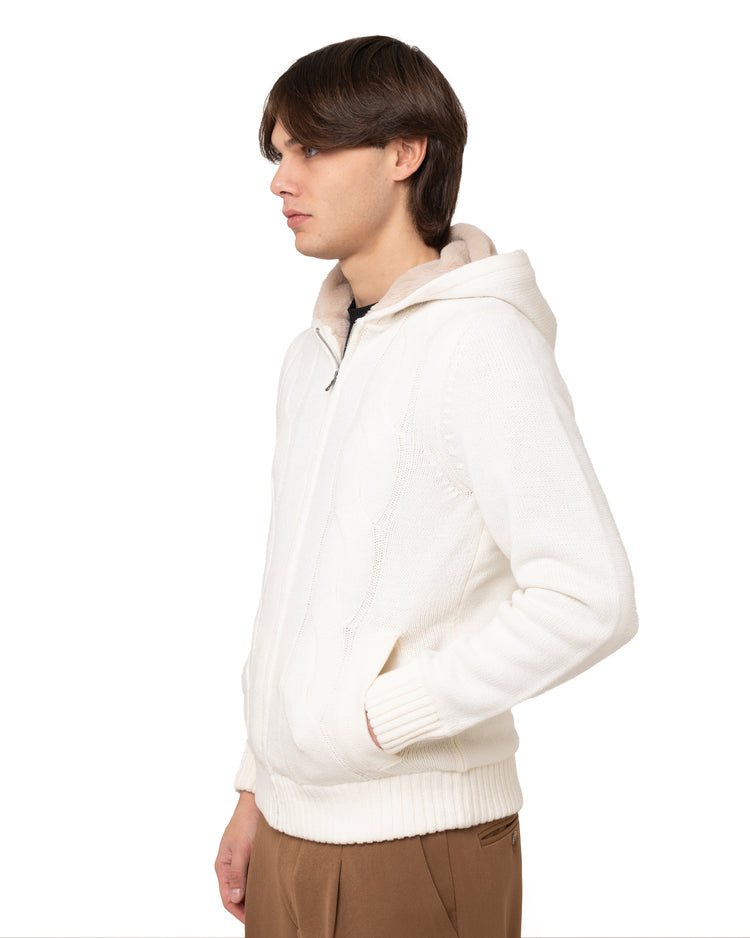 Why not brand Maglione con cappuccio zip ed interni in pelliccia Fino Al -60%