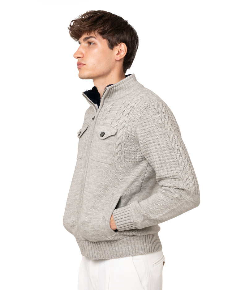 Why not brand Maglione con zip ed interni in pelliccia Presa
