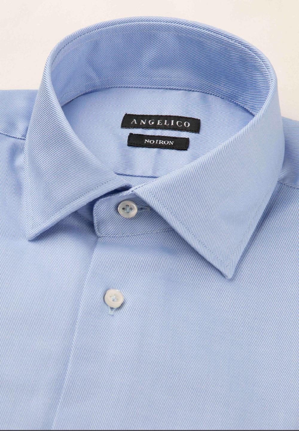 Angelico Camicia azzurra no-stiro cotone custom fit Comprane uno, ottenene uno gratis