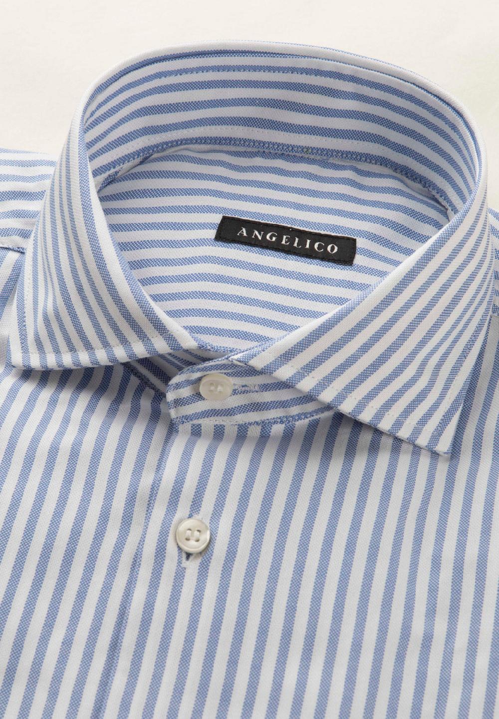 Angelico Camicia azzurro bianco rigata cotone regular fit Prezzo basso
