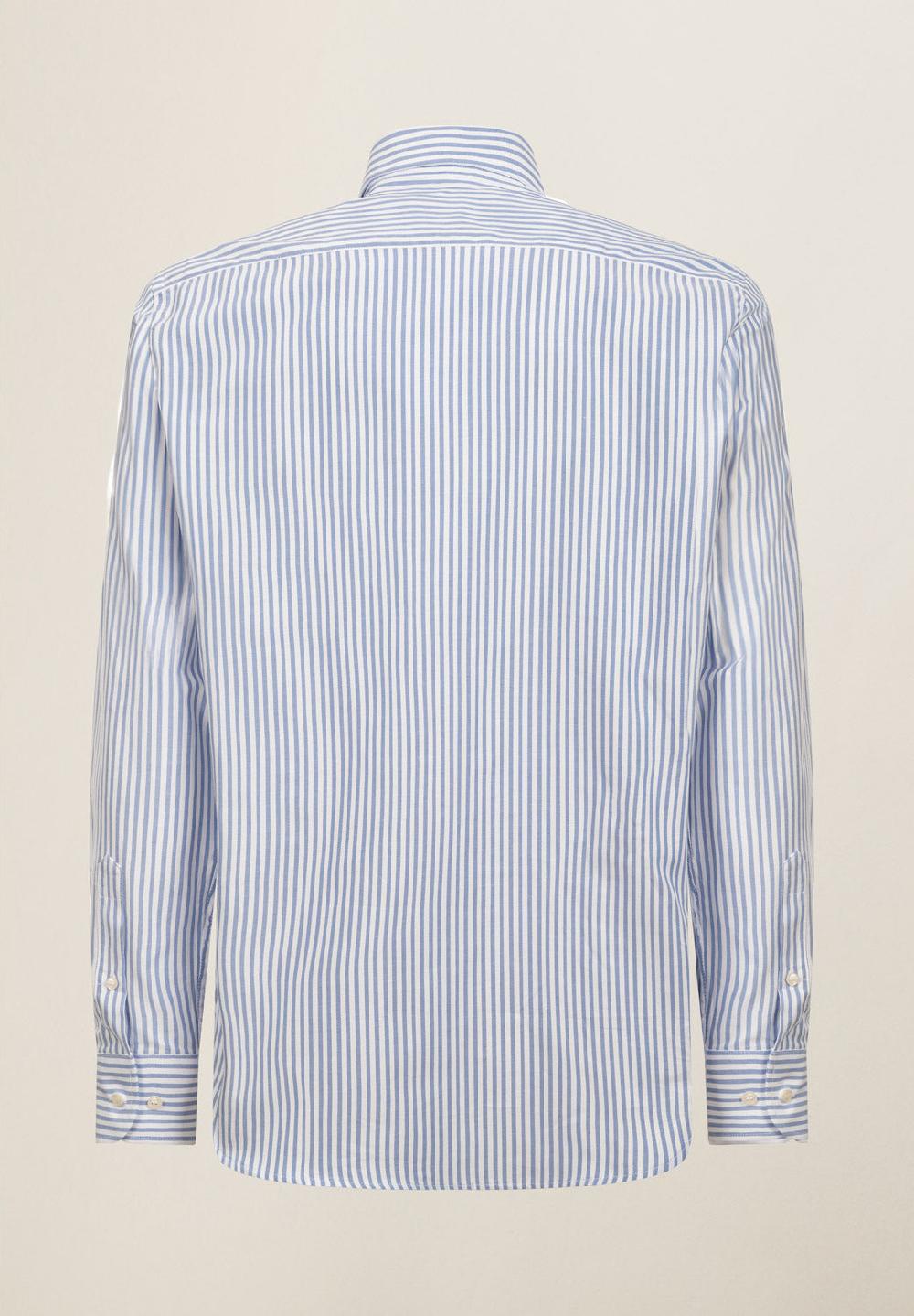 Angelico Camicia azzurro bianco rigata cotone regular fit Prezzo basso